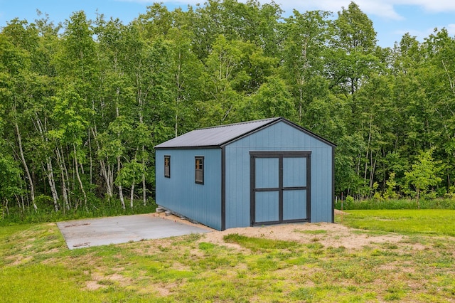 26884 709th St, Lake City, MN 55041 - view of shed featuring a view of trees