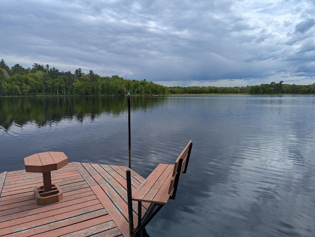24863 Norway Pine Pl, Ross Lake Twp, MN 56447 - dock with a water view and a view of trees