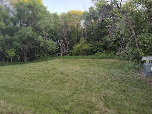 12183 Crooked Lake Ln SW, Moe Twp, MN 56327 - view of grassy yard featuring a wooded view