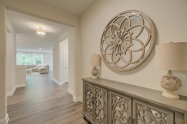1345 Bluff Border Rd, New Richmond, WI 54017 - hallway with light wood-style flooring and baseboards