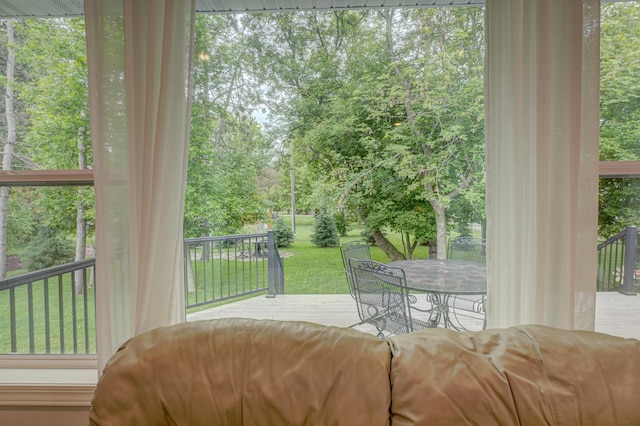 1345 Bluff Border Rd, New Richmond, WI 54017 - doorway to outside featuring view of scattered trees