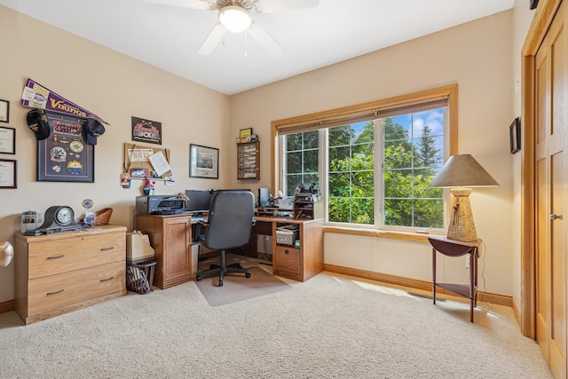 26033 607th St, Mantorville, MN 55955 - carpeted office featuring ceiling fan and baseboards