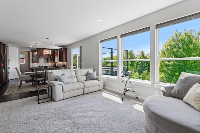 3751 Crane Island Ct, Minnetrista, MN 55331 - living area with recessed lighting, baseboards, and carpet