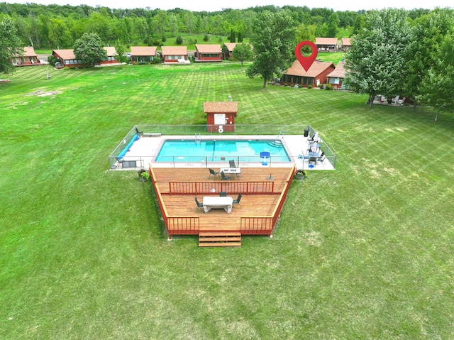 3865 Wahtomin Trl NW, Alexandria, MN 56308 - view of swimming pool featuring a wooden deck