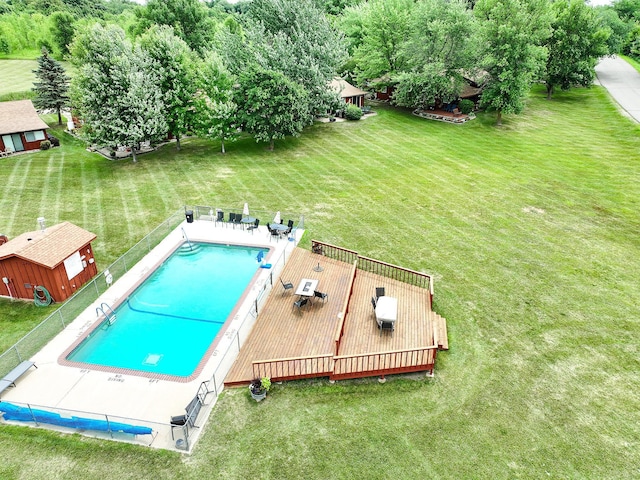 3865 Wahtomin Trl NW, Alexandria, MN 56308 - view from above of property featuring a pool area