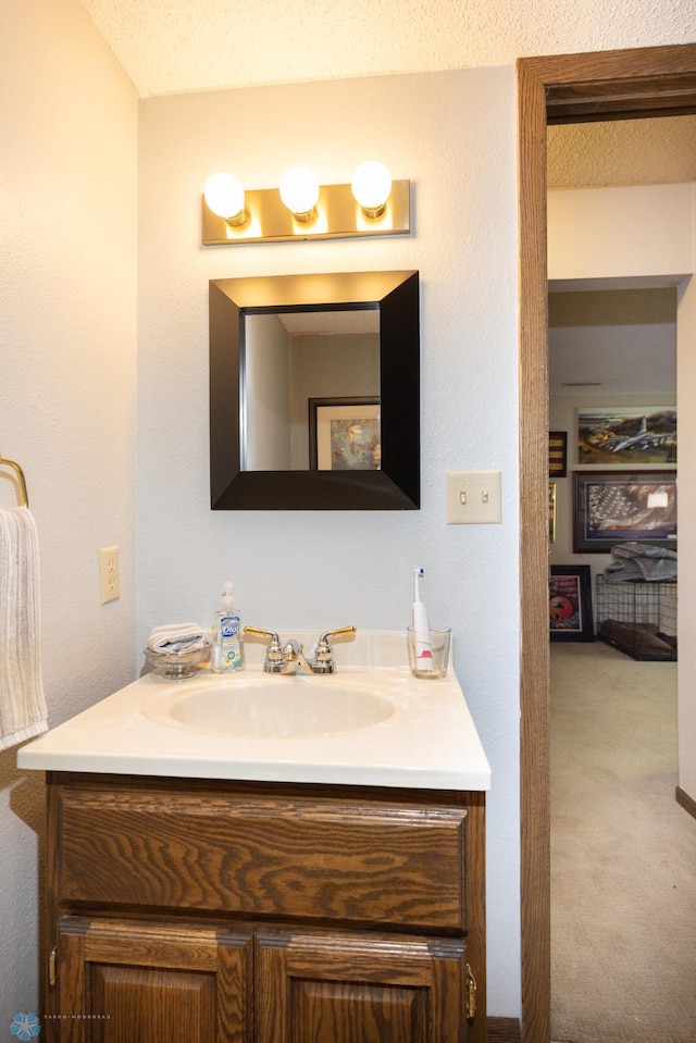 1427 23rd St S, Fargo, ND 58103 - bathroom featuring vanity and a textured ceiling