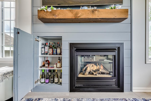11001 Isanti Ct NE, Blaine, MN 55449 - detailed view of a glass covered fireplace and baseboards