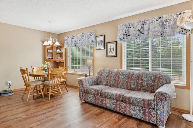 15548 Float Ln Unit 104, Apple Valley, MN 55124 - living room with wood finished floors, baseboards, and a textured ceiling