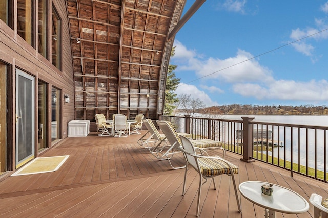 2917 Vonderheide Dr SW, Alexandria, MN 56308 - wooden terrace with a water view