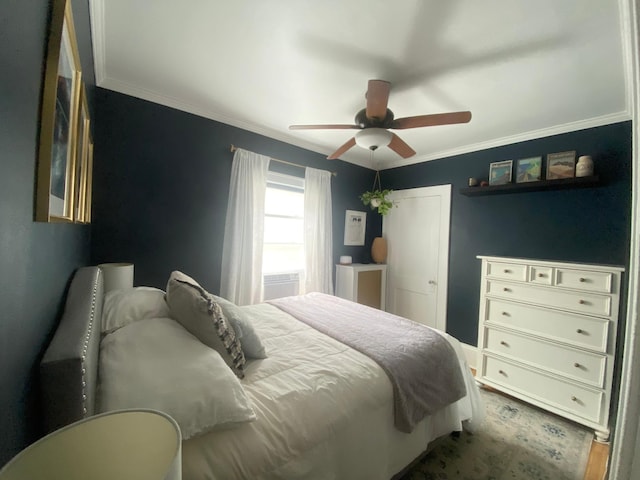 3112 Bryant Ave S Unit 1, Minneapolis, MN 55408 - bedroom with crown molding and ceiling fan