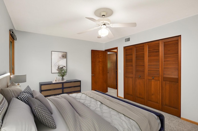 1624 Saint Croix Cir, Golden Valley, MN 55422 - carpeted bedroom featuring a closet, a ceiling fan, and baseboards