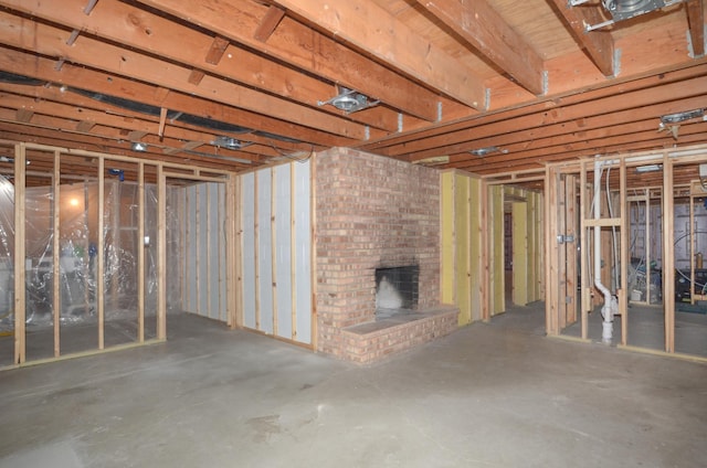 2603 140th Ln NW, Andover, MN 55304 - unfinished basement featuring a brick fireplace