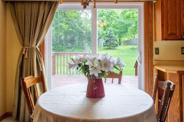 8659 215th St N, Forest Lake, MN 55025 - dining space with a chandelier