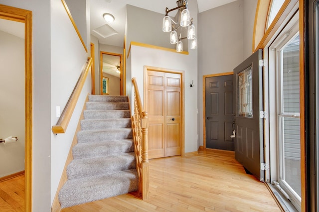 7811 209th St N, Forest Lake, MN 55025 - foyer with light wood-type flooring and stairway