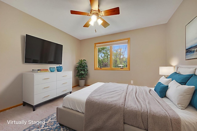 7811 209th St N, Forest Lake, MN 55025 - bedroom with light colored carpet and ceiling fan