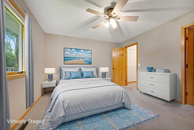 7811 209th St N, Forest Lake, MN 55025 - bedroom with light colored carpet and ceiling fan