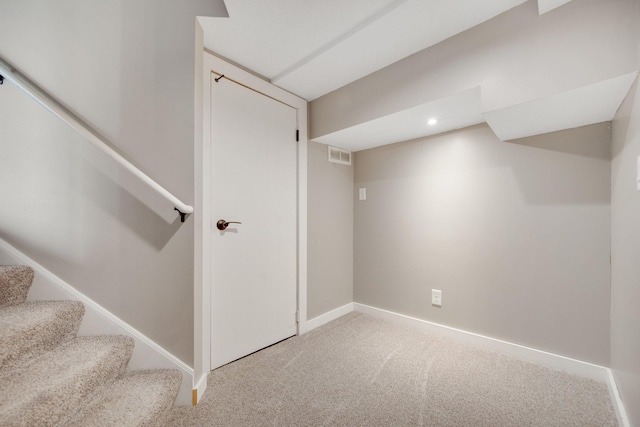 7811 209th St N, Forest Lake, MN 55025 - finished below grade area with carpet floors, stairs, and recessed lighting