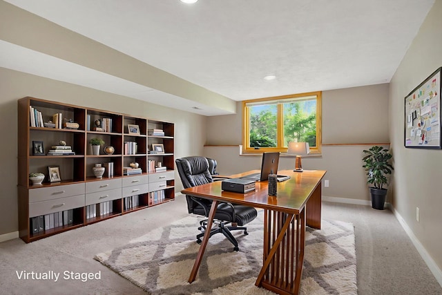7811 209th St N, Forest Lake, MN 55025 - home office featuring carpet floors and recessed lighting
