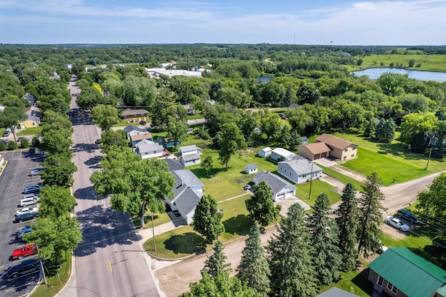 727 Peck St, Fergus Falls, MN 56537 - aerial view of residential area with a nearby body of water and a forest