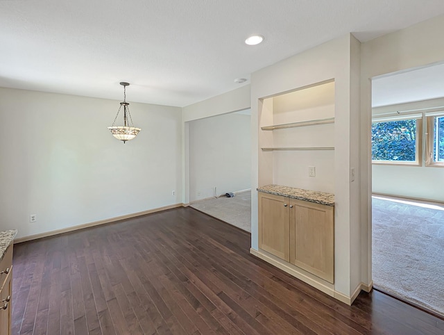 15142 75th Ave N, Maple Grove, MN 55311 - unfurnished dining area featuring dark wood finished floors, baseboards, and recessed lighting