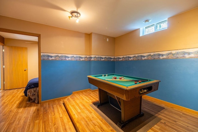 S363 Nicholes Rd, Naples Twp, WI 54755 - game room featuring wood finished floors, pool table, and baseboards