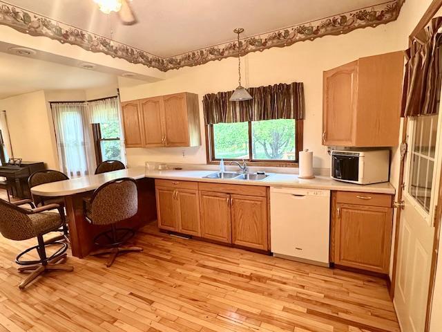 77729 330th St, Prior Twp, MN 56278 - kitchen featuring dishwasher, a sink, light countertops, and healthy amount of natural light