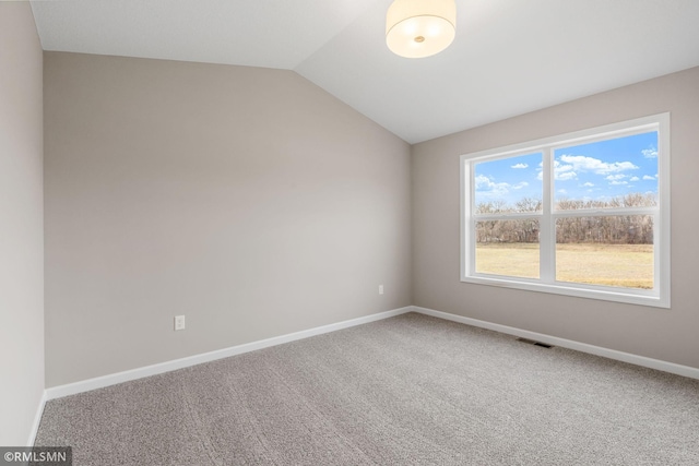 1009 2nd St NW, Delano, MN 55328 - carpeted empty room featuring lofted ceiling and baseboards