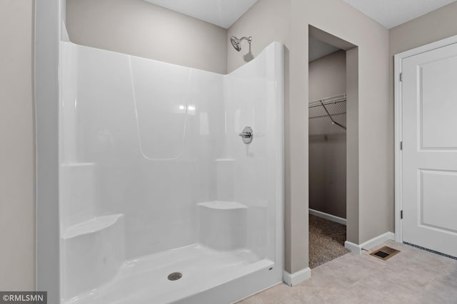 1009 2nd St NW, Delano, MN 55328 - full bathroom with a shower, baseboards, and a walk in closet
