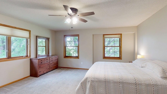 5121 Cameron Dr NW, Cascade Twp, MN 55901 - bedroom with light carpet, baseboards, and a ceiling fan