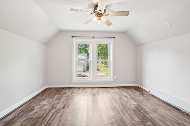 491 Belvidere St E, Saint Paul, MN 55107 - bonus room with lofted ceiling, wood finished floors, ceiling fan, and baseboards