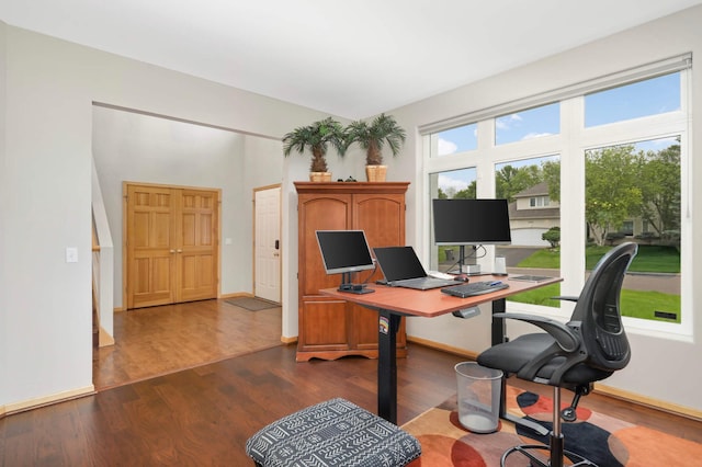 6242 Cavendish Pl, Eden Prairie, MN 55346 - office area featuring dark wood-style flooring
