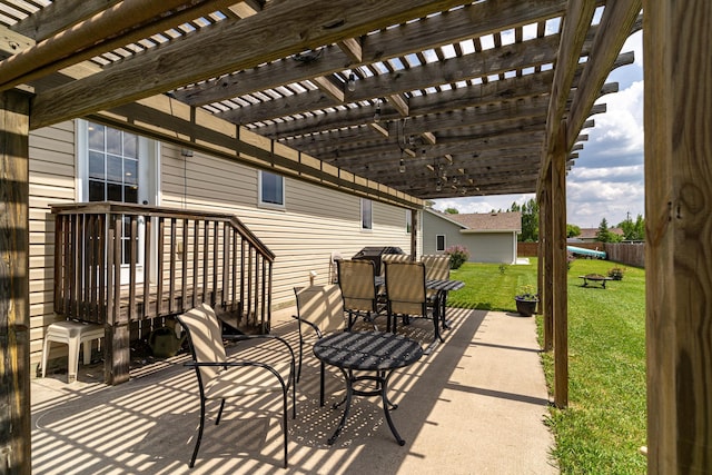 1022 Wilson Ave, Crookston, MN 56716 - view of patio featuring a pergola and outdoor dining area