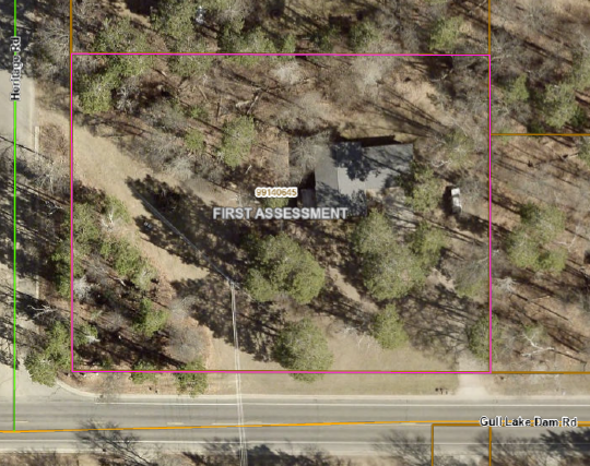 4626 Gull Lake Dam Rd, Brainerd, MN 56401 - aerial map of property and surrounding area featuring property parcel outlined