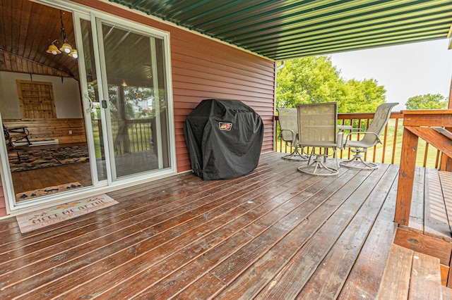 17366 Ryan Dr NE, Osakis, MN 56360 - deck featuring grilling area and outdoor dining area