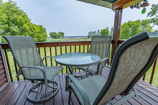 17366 Ryan Dr NE, Osakis, MN 56360 - wooden deck with a yard