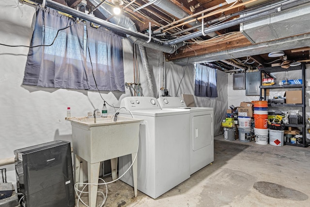232 26th Ave N, Saint Cloud, MN 56303 - laundry area with washer and clothes dryer and electric panel