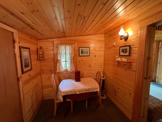 32074 315th Pl, Glen Twp, MN 56431 - bedroom featuring wood walls, wooden ceiling, and wood finished floors