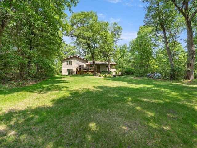 5863 Foley Rd, Baxter, MN 56425 - view of grassy yard with a deck