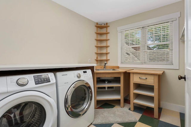 1241 Cedar Lake Rd S, Minneapolis, MN 55416 - washroom with washer and dryer and tile patterned floors