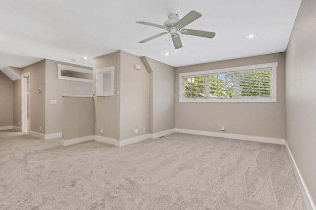 1241 Cedar Lake Rd S, Minneapolis, MN 55416 - unfurnished room with carpet floors, a ceiling fan, baseboards, and recessed lighting