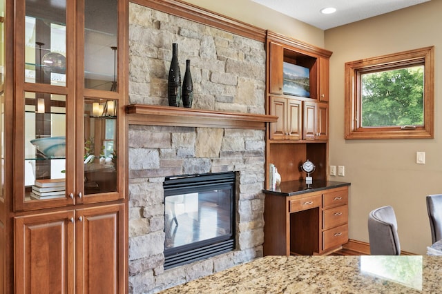 8867 Aviary Path, Inver Grove Heights, MN 55077 - home office with a stone fireplace