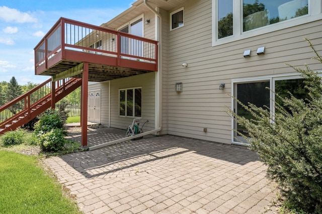 8867 Aviary Path, Inver Grove Heights, MN 55077 - view of patio / terrace featuring stairway and a wooden deck
