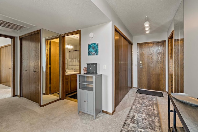 9700 Portland Ave S Unit 334, Bloomington, MN 55420 - foyer featuring light carpet and a textured ceiling