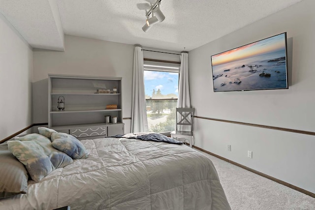 9700 Portland Ave S Unit 334, Bloomington, MN 55420 - carpeted bedroom featuring a textured ceiling and rail lighting