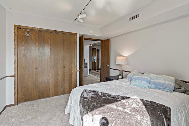 9700 Portland Ave S Unit 334, Bloomington, MN 55420 - bedroom featuring carpet flooring, a closet, and rail lighting