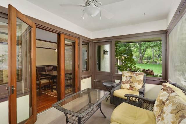 2022 Summit Ave, Saint Paul, MN 55105 - sunroom featuring ceiling fan