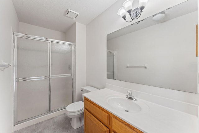 18504 Peach Tree Ct, Minnetonka, MN 55345 - full bath featuring vanity, a stall shower, toilet, and tile patterned floors