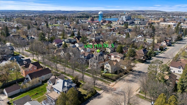405 7th St S, Virginia, MN 55792 - aerial view of property and surrounding area with nearby suburban area