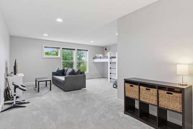1432 25th St, Saint Joseph Twp, WI 54082 - living room featuring carpet flooring, recessed lighting, and baseboards