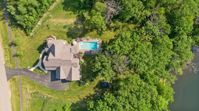 1432 25th St, Saint Joseph Twp, WI 54082 - aerial overview of property's location featuring a large body of water and a pool area